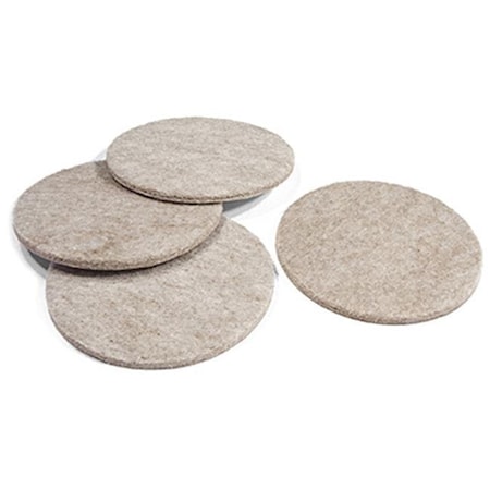 Richelieu America 235728 3 In. TruGuard Round Heavy Duty Self Adhesive Felt Pads; Tan - Pack Of 4